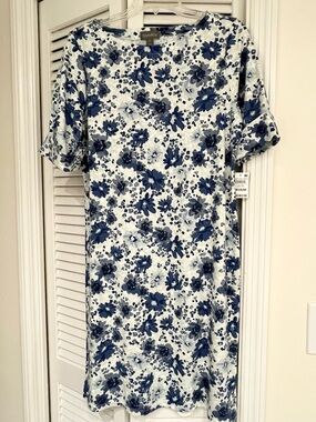 Style & Co. Blue Floral Shift Dress
